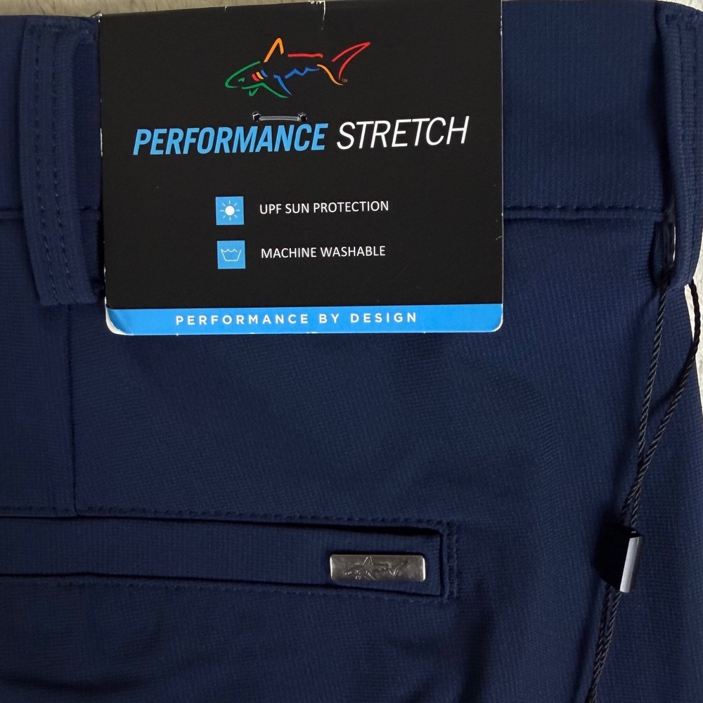 Greg Norman Golf Shorts Mens 42 Navy Blue Performance Stretch UPF Sun Protection